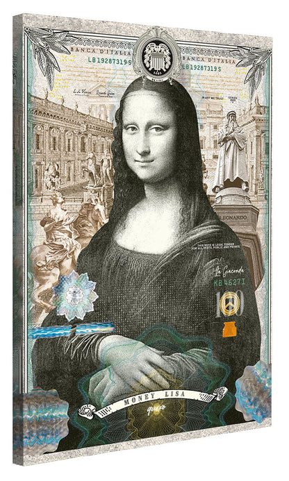 Money Lisa-print, ricardo-noble-Canvas Print - 20 mm Frame-40 x 60 cm-BLUE SHAKER