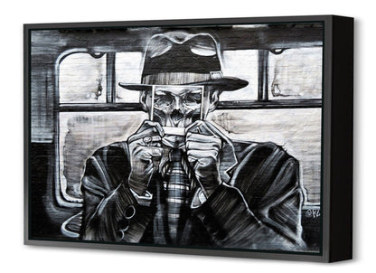 Street Art – Ghent-print, street-art-Canvas Print with Box Frame-40 x 60 cm-BLUE SHAKER