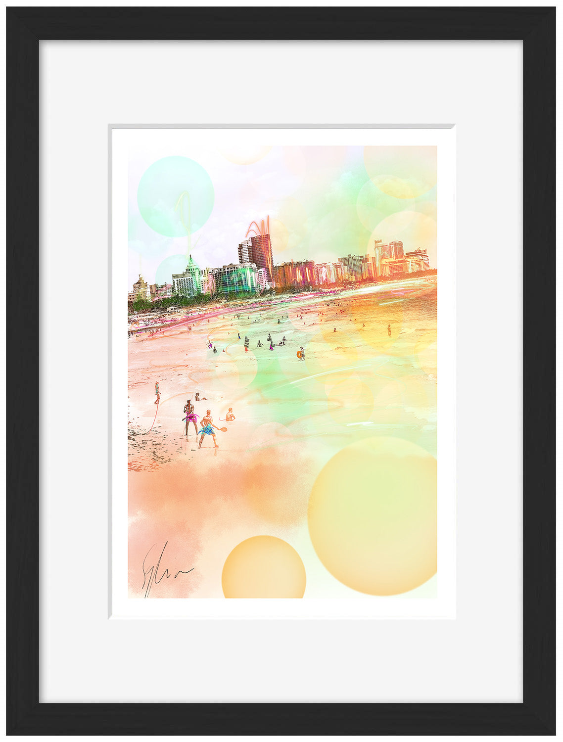 Beach Life South Beach-print, sophia-rein-Framed Print-30 x 40 cm-BLUE SHAKER
