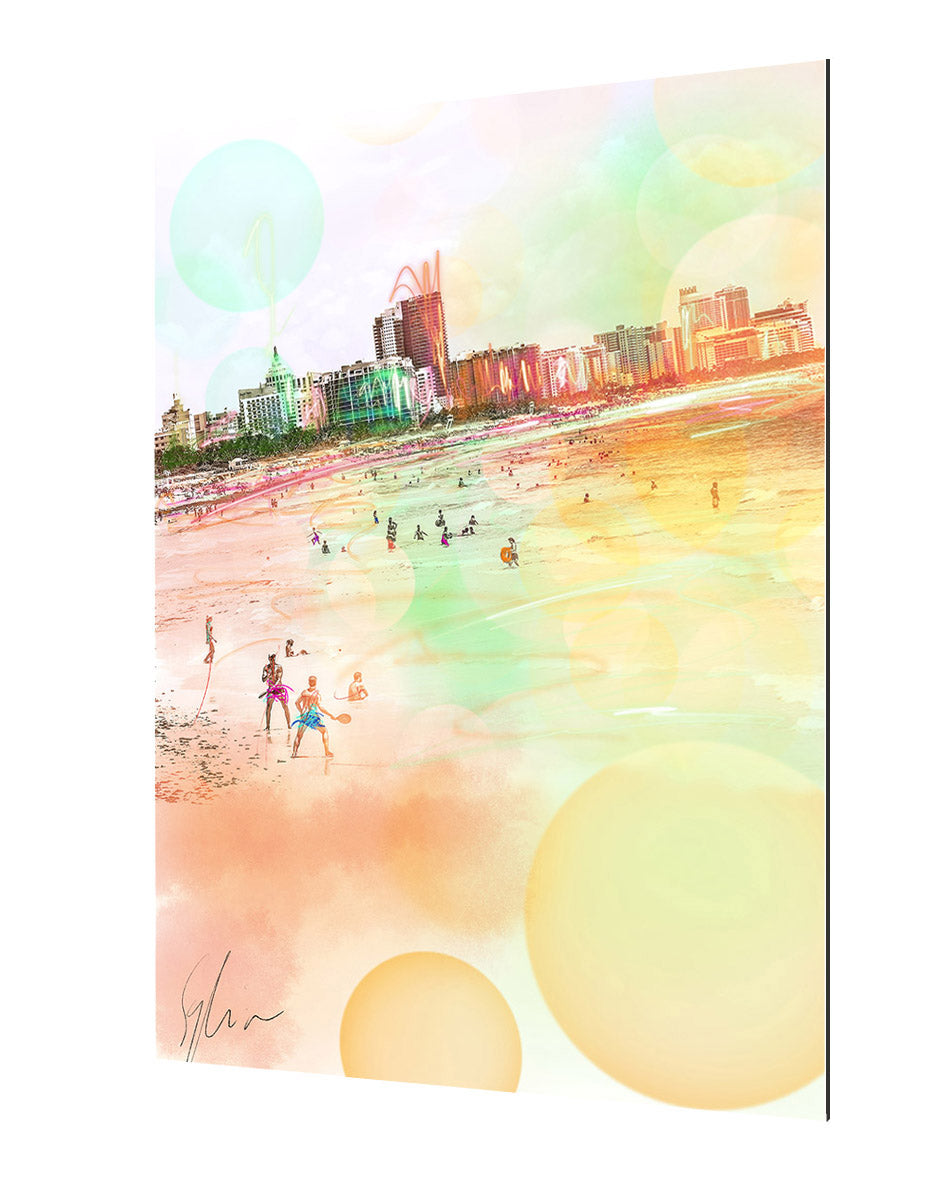 Beach Life South Beach-print, sophia-rein-Alu Dibond 3mm-40 x 60 cm-BLUE SHAKER