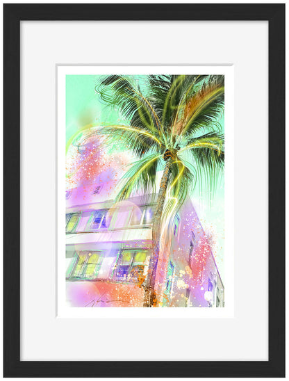 Ocean Drive Miami Beach-print, sophia-rein-Framed Print-30 x 40 cm-BLUE SHAKER