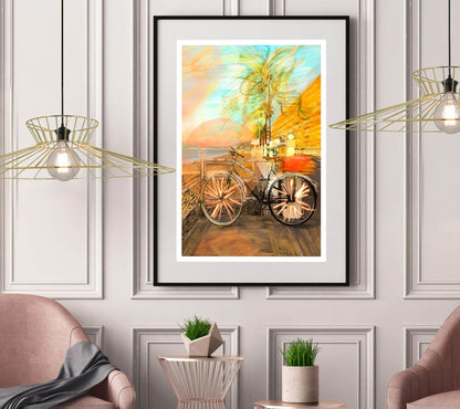 Sunrise Bike Cannes-print, sophia-rein-BLUE SHAKER