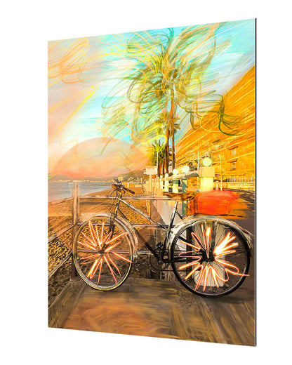 Sunrise Bike Cannes-print, sophia-rein-Alu Dibond 3mm-40 x 60 cm-BLUE SHAKER