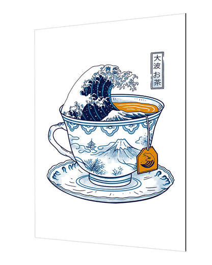 Great Kanagawa Tea-print, vincent-trinidad-Alu Dibond 3mm-40 x 60 cm-BLUE SHAKER