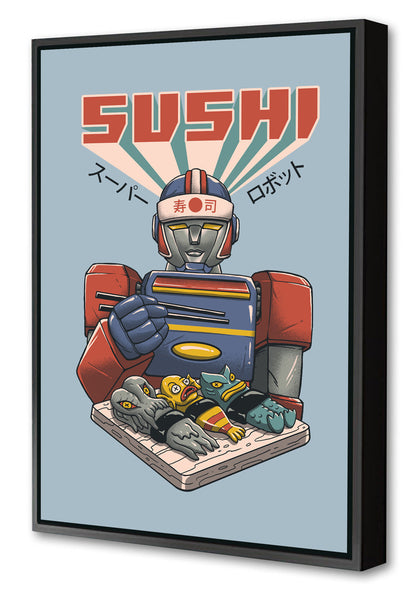 Super Sushi Robot-print, vincent-trinidad-Canvas Print with Box Frame-40 x 60 cm-BLUE SHAKER