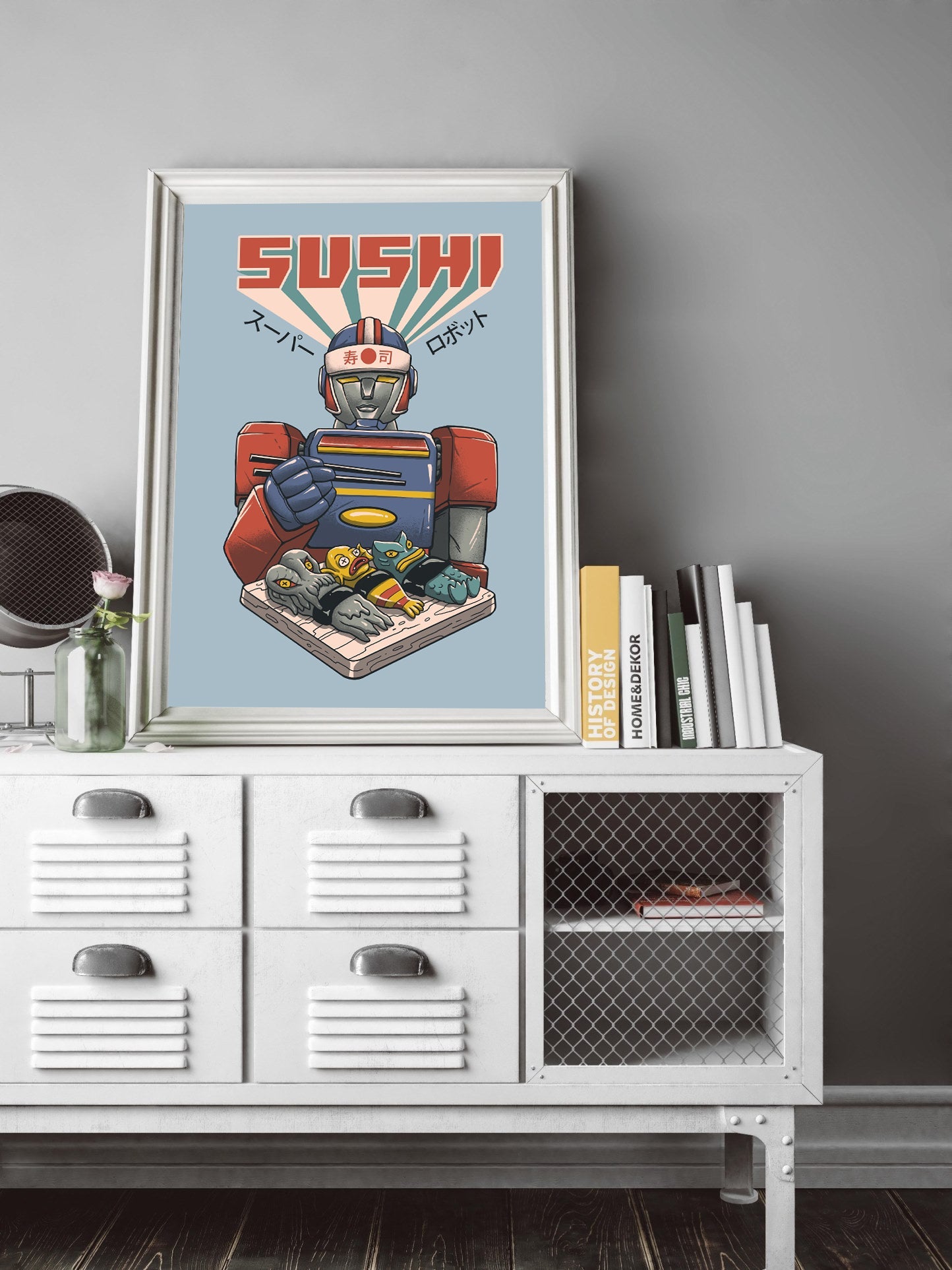 Super Sushi Robot-print, vincent-trinidad-BLUE SHAKER