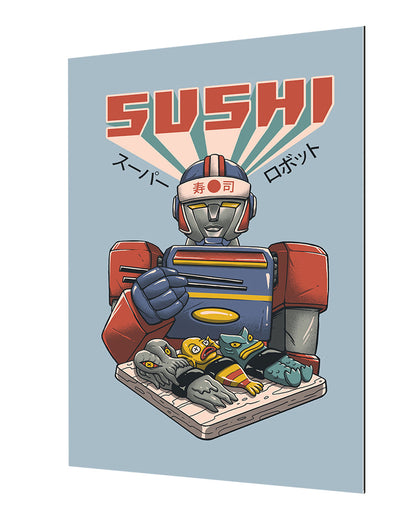 Super Sushi Robot-print, vincent-trinidad-Alu Dibond 3mm-40 x 60 cm-BLUE SHAKER
