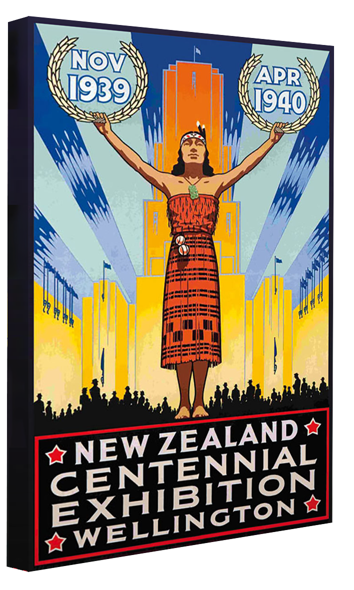 World Fair WELLINGTON 1939-expositions, print-Canvas Print - 20 mm Frame-40 x 60 cm-BLUE SHAKER