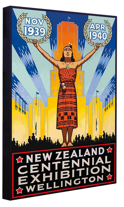 World Fair WELLINGTON 1939-expositions, print-Canvas Print - 20 mm Frame-40 x 60 cm-BLUE SHAKER