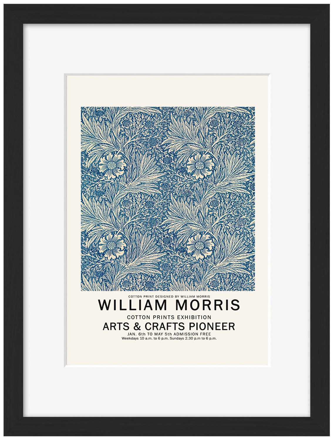 William Morris 12-expositions, print-Framed Print-30 x 40 cm-BLUE SHAKER