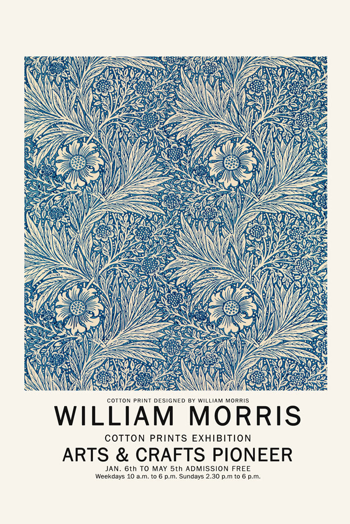 William Morris 12-expositions, print-Print-30 x 40 cm-BLUE SHAKER