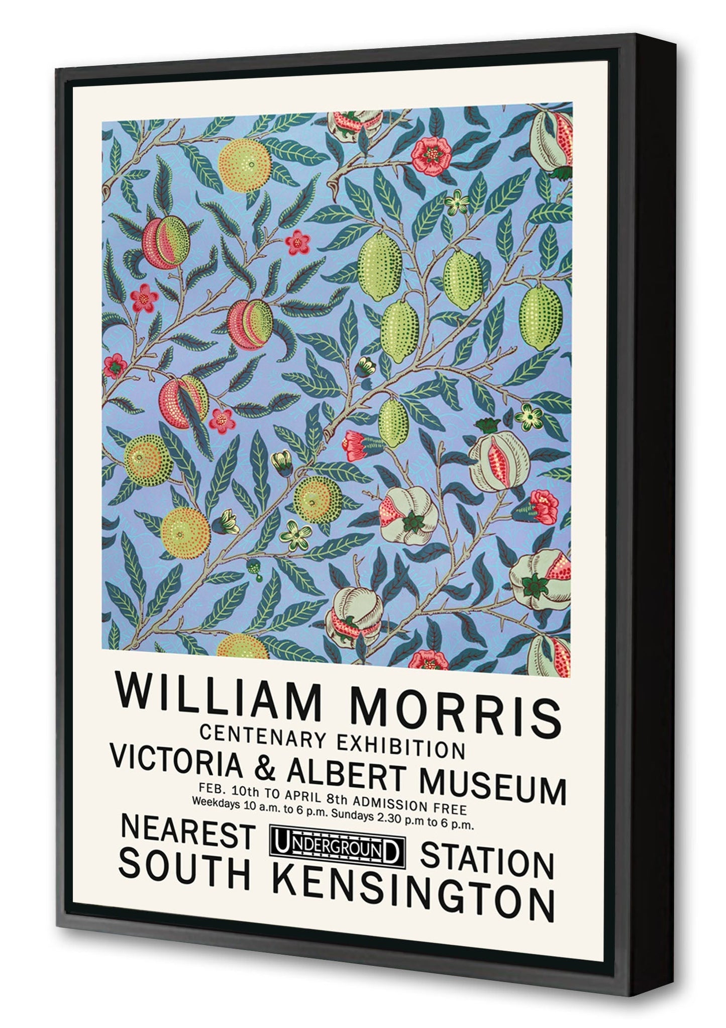 William Morris 3-expositions, print-Canvas Print with Box Frame-40 x 60 cm-BLUE SHAKER