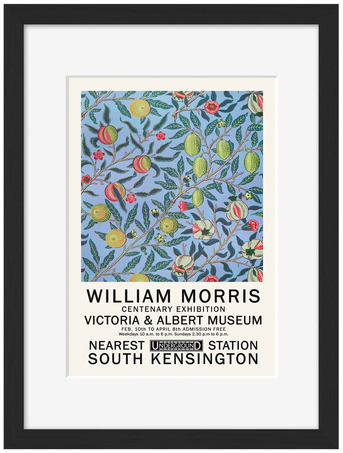William Morris 3-expositions, print-Framed Print-30 x 40 cm-BLUE SHAKER
