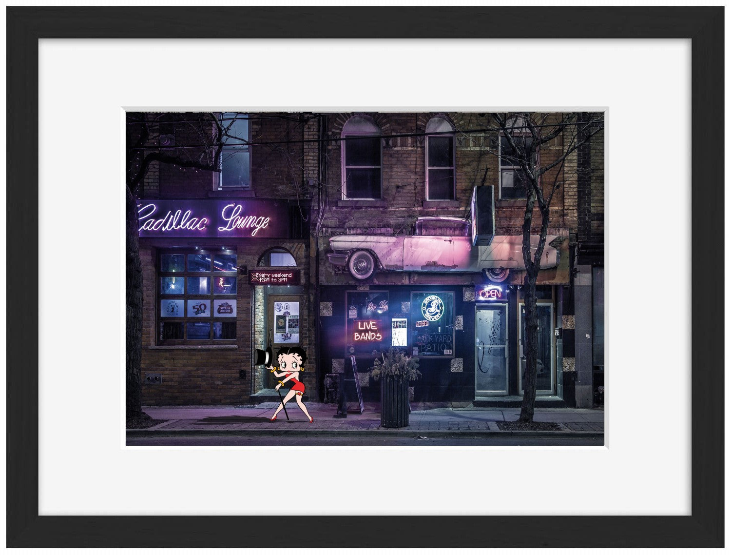 Betty Boop Cabaret-comics-town, print-Framed Print-30 x 40 cm-BLUE SHAKER