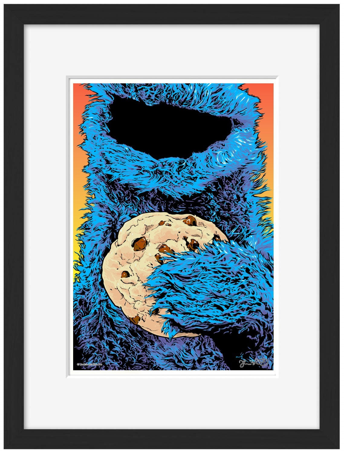 Cookie Monster-joshua-budich, print-Framed Print-30 x 40 cm-BLUE SHAKER