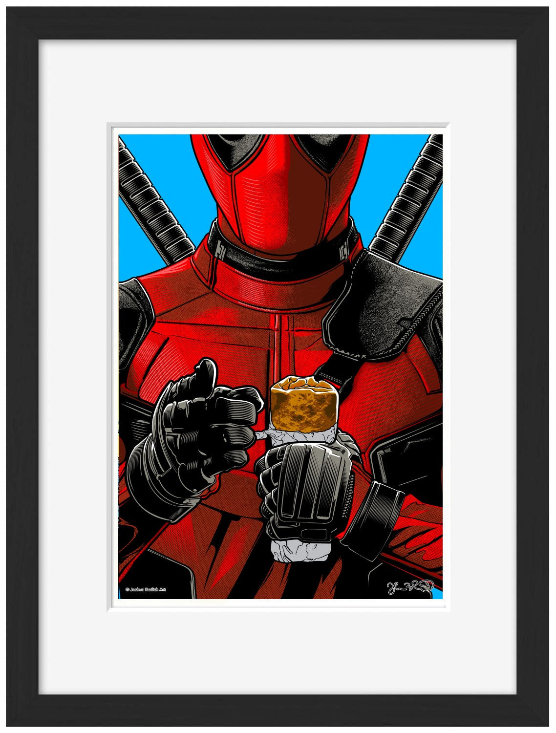 Deadpool-joshua-budich, print-Framed Print-30 x 40 cm-BLUE SHAKER