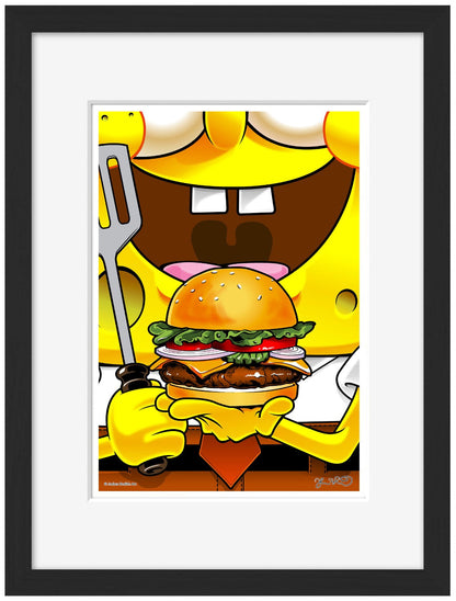 Sponge Bob-joshua-budich, print-Framed Print-30 x 40 cm-BLUE SHAKER