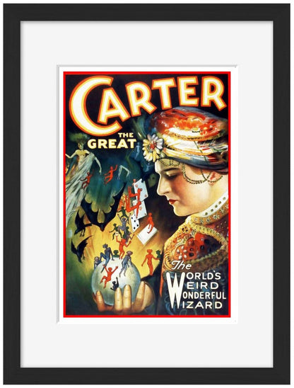 Carter - Wonderful Wizard-magic, print-Framed Print-30 x 40 cm-BLUE SHAKER