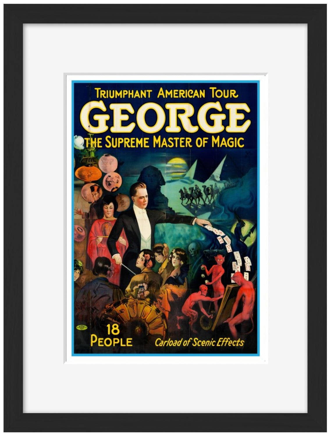 George - Supreme Master of Magic-magic, print-Framed Print-30 x 40 cm-BLUE SHAKER