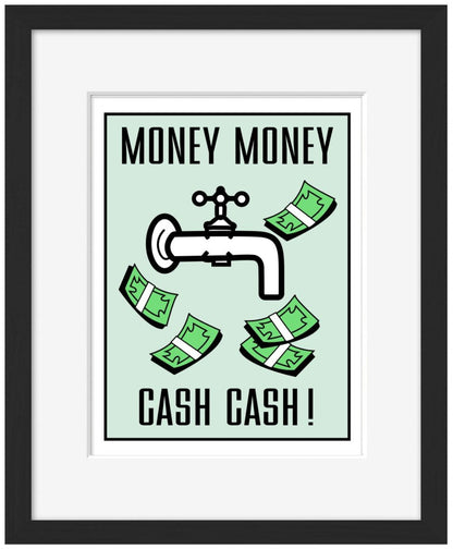 Money Money-monopoly, print-Framed Print-30 x 40 cm-BLUE SHAKER