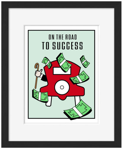 on the road to success-monopoly, print-Framed Print-30 x 40 cm-BLUE SHAKER