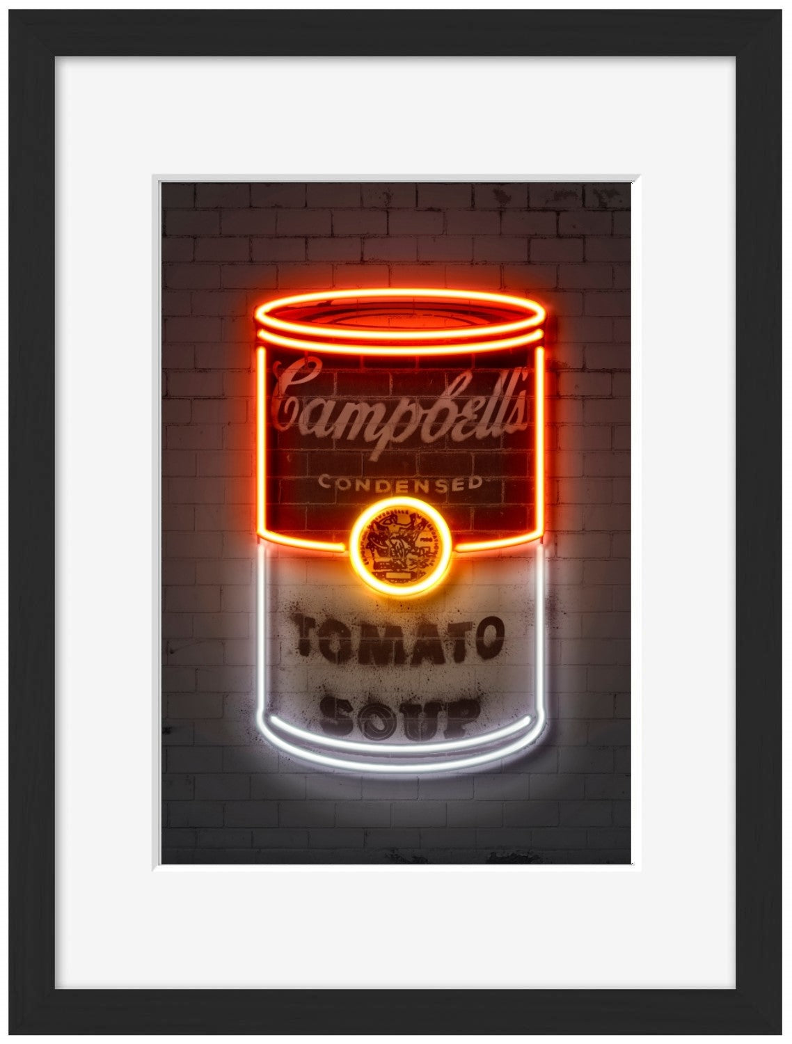 Campbells-alt, neon-art, print-Framed Print-30 x 40 cm-BLUE SHAKER