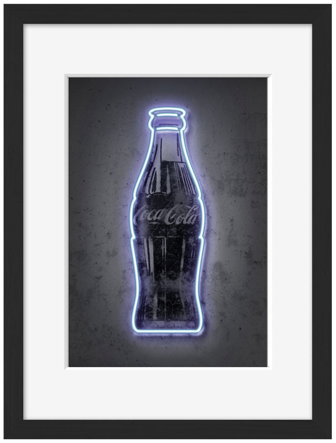 Coke-alt, neon-art, print-Framed Print-30 x 40 cm-BLUE SHAKER
