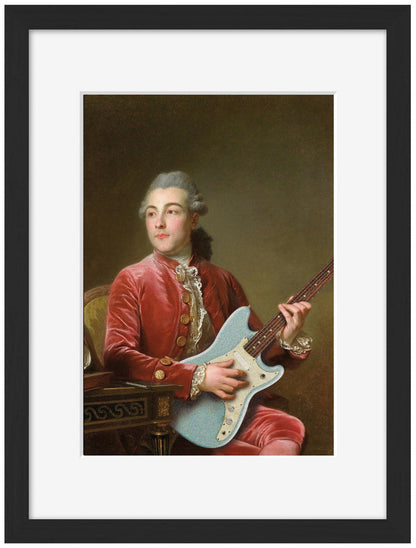 Guitare 1-historical, print-Framed Print-30 x 40 cm-BLUE SHAKER