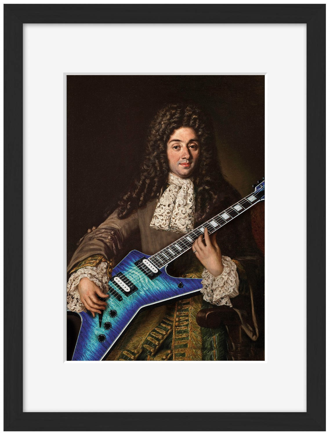 Guitare 4-historical, print-Framed Print-30 x 40 cm-BLUE SHAKER