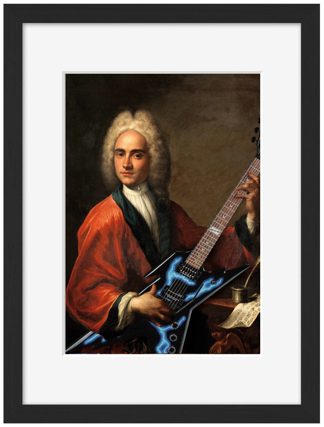 Guitare 5-historical, print-Framed Print-30 x 40 cm-BLUE SHAKER