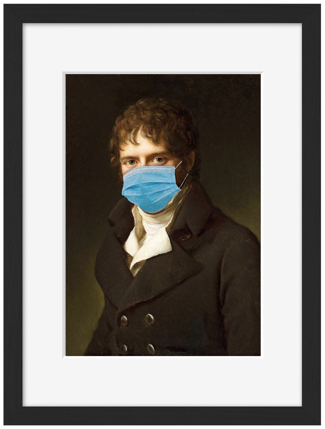 Masque Chirurgical-historical, print-Framed Print-30 x 40 cm-BLUE SHAKER