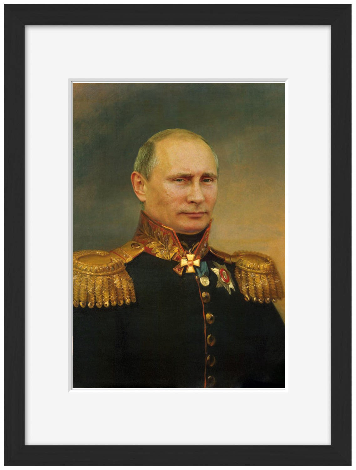 Military Poutine-historical, print-Framed Print-30 x 40 cm-BLUE SHAKER