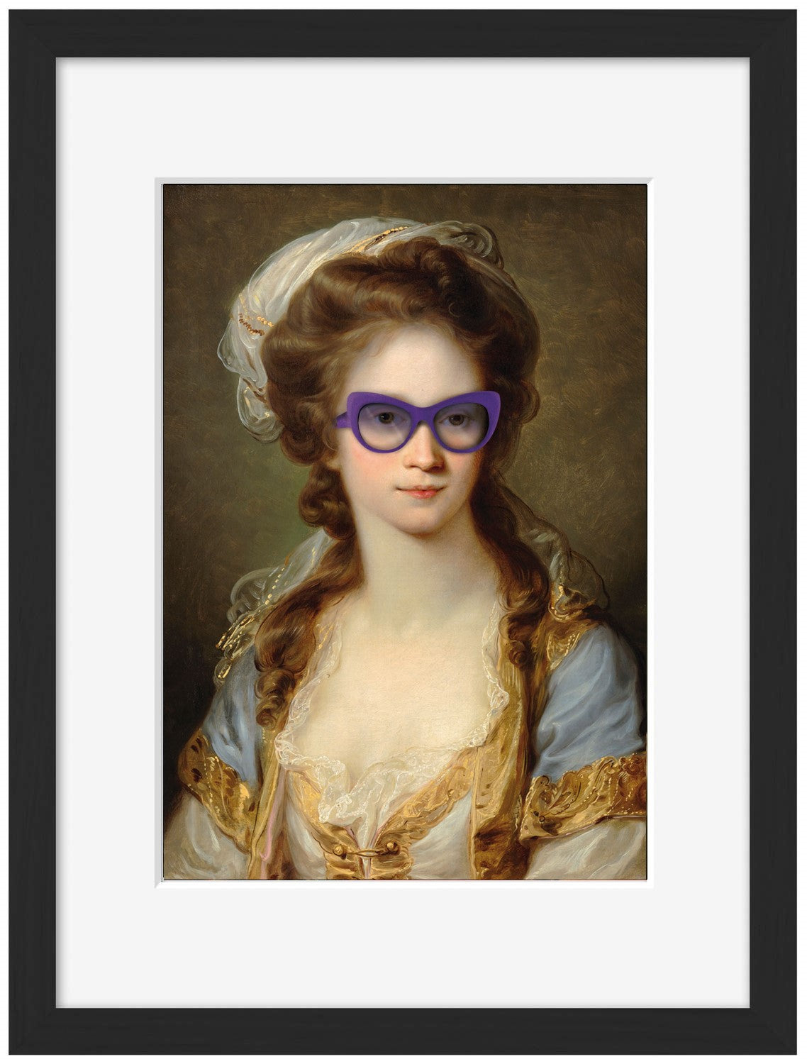 Sunglasses # 3-historical, print-Framed Print-30 x 40 cm-BLUE SHAKER