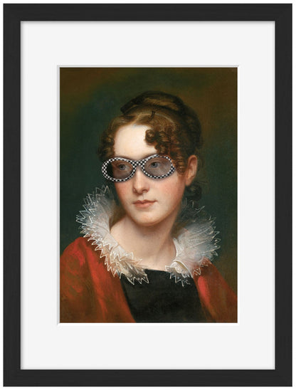 Sunglasses # 4-historical, print-Framed Print-30 x 40 cm-BLUE SHAKER