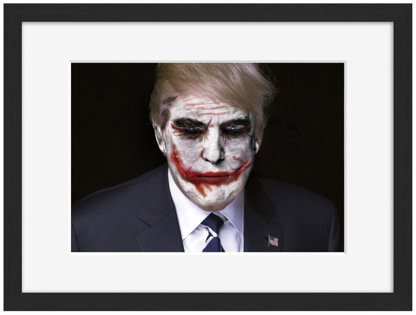 Trump joker-historical, print-Framed Print-30 x 40 cm-BLUE SHAKER