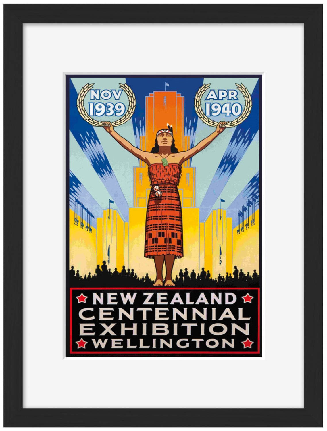 World Fair WELLINGTON 1939-expositions, print-Framed Print-30 x 40 cm-BLUE SHAKER