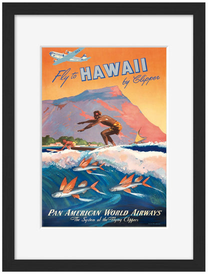Hawai-airlines, print-Framed Print-30 x 40 cm-BLUE SHAKER