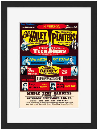 Bill Haley & The Platters-concerts, print-Framed Print-30 x 40 cm-BLUE SHAKER