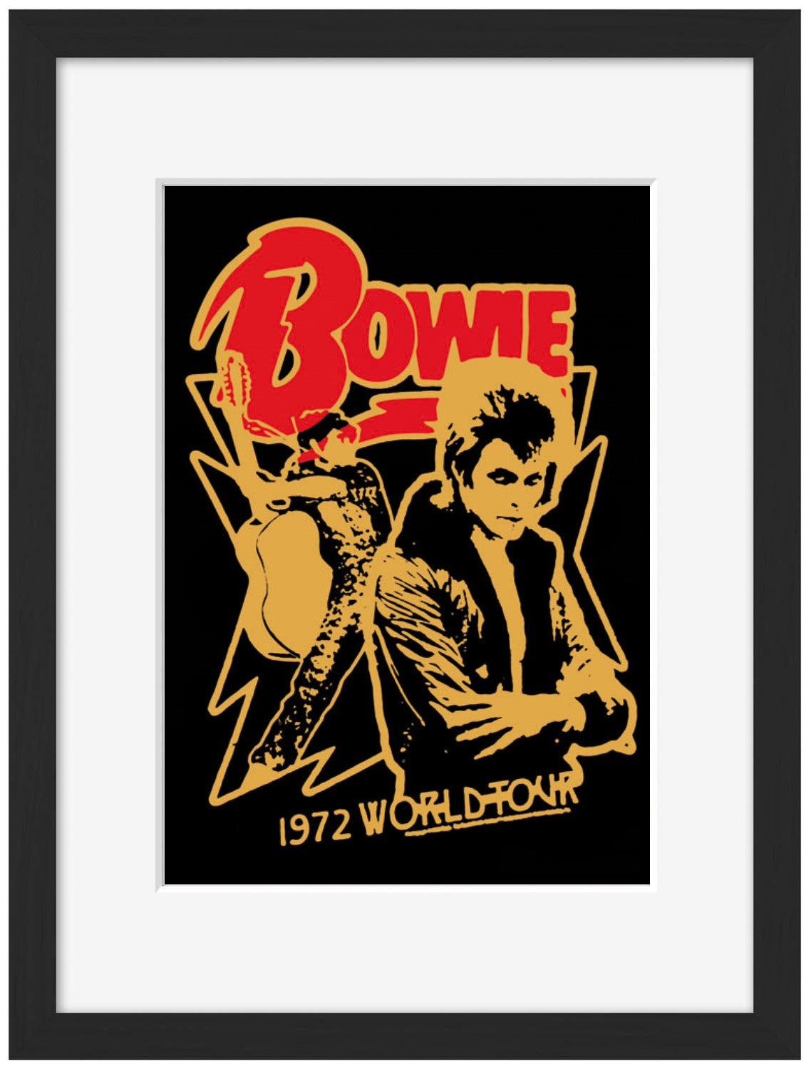 Bowie World Tour-concerts, print-Framed Print-30 x 40 cm-BLUE SHAKER