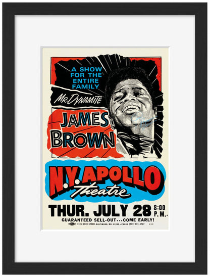 James Brown NY Apollo-concerts, print-Framed Print-30 x 40 cm-BLUE SHAKER