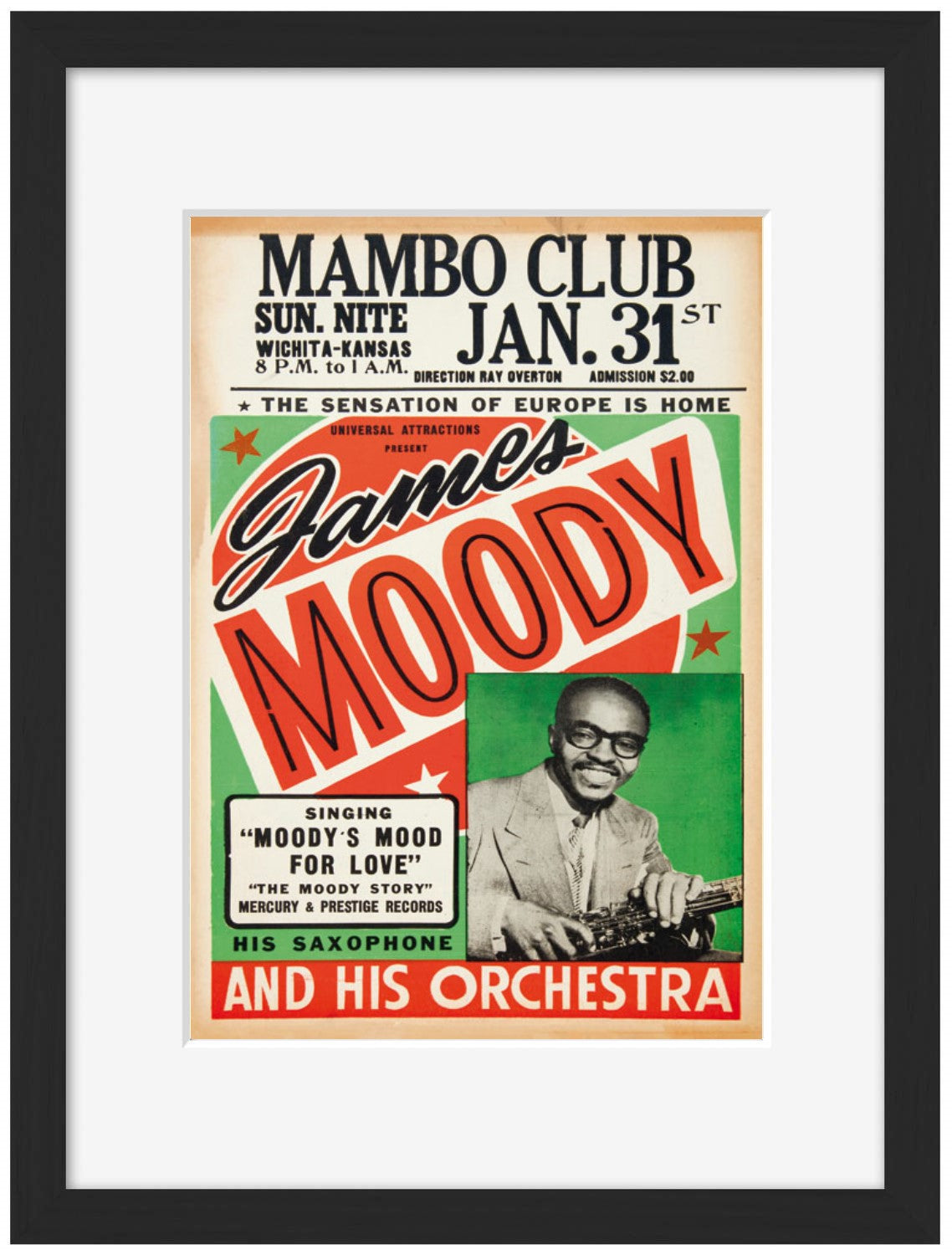 James Moody-concerts, print-Framed Print-30 x 40 cm-BLUE SHAKER