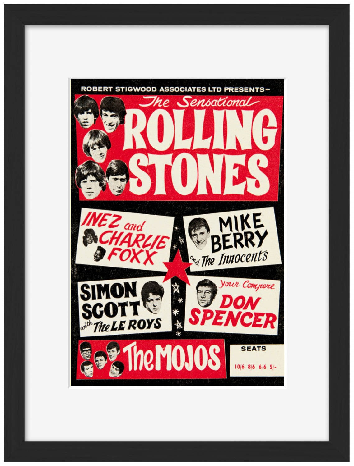 Rolling Stones-concerts, print-Framed Print-30 x 40 cm-BLUE SHAKER