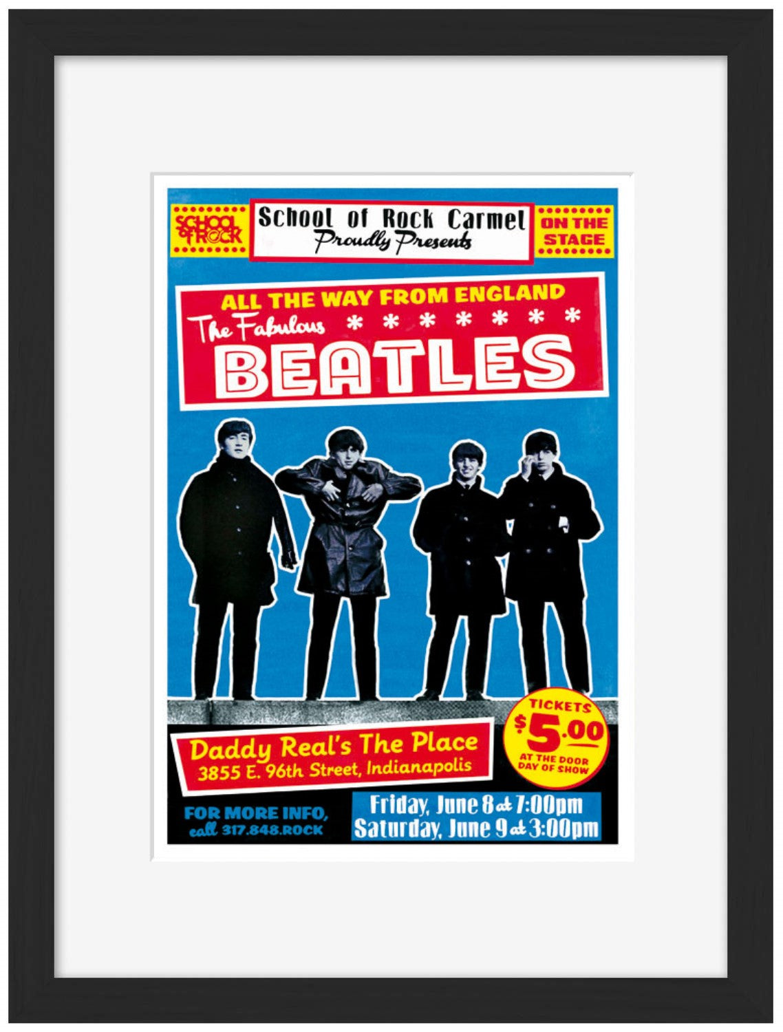 The Fabulous Beatles-concerts, print-Framed Print-30 x 40 cm-BLUE SHAKER