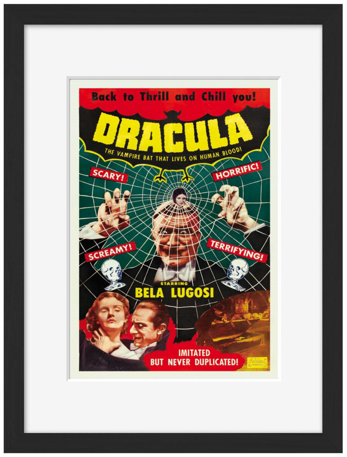 Dracula-movies, print-Framed Print-30 x 40 cm-BLUE SHAKER