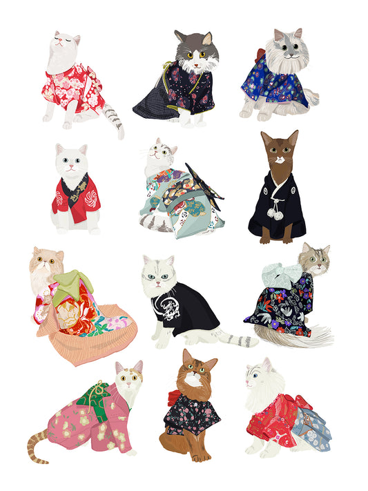 Hanna Melin -  Cats In Kimono