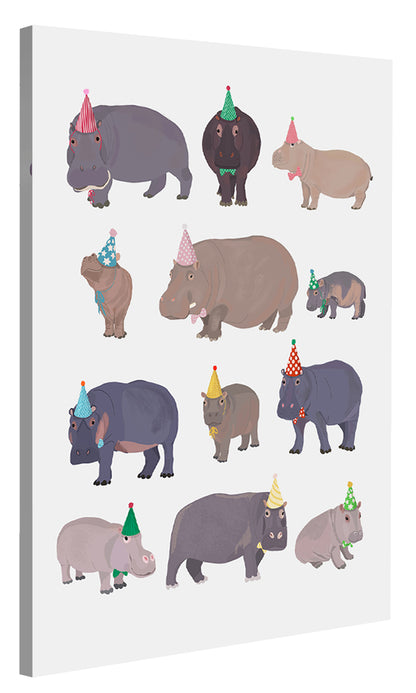 Hanna Melin -  Hippos With Party Hats