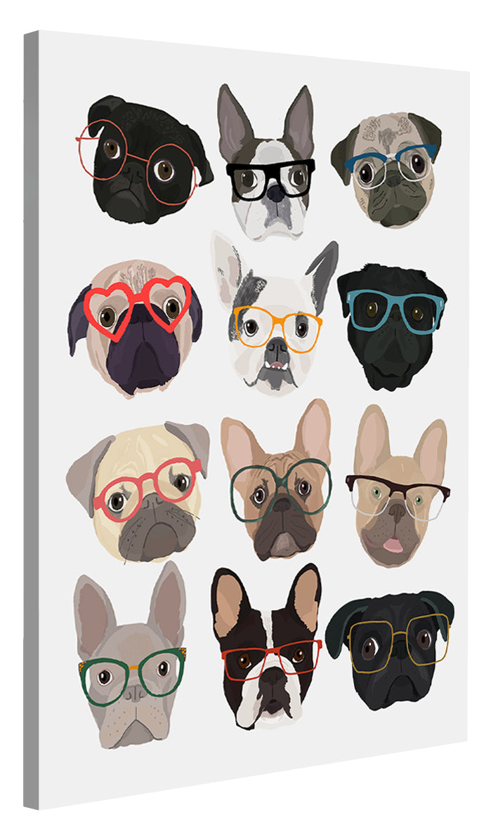 Hanna Melin -  Pugs And French Bulldogs In Glasses