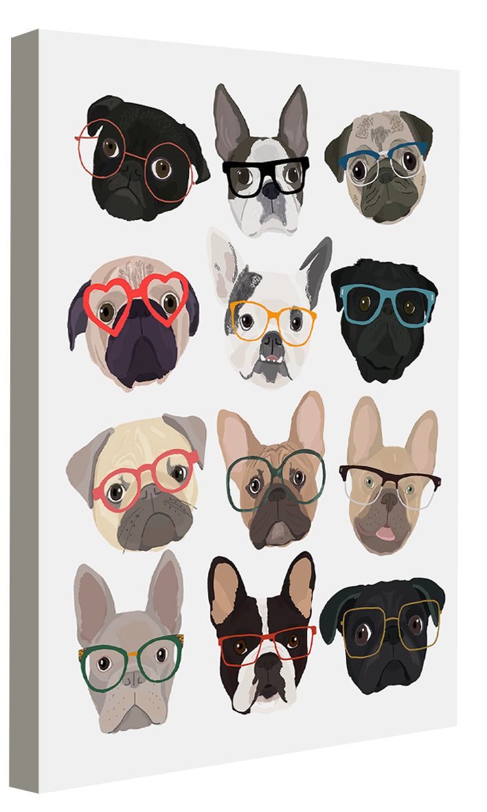 Hanna Melin -  Pugs And French Bulldogs In Glasses
