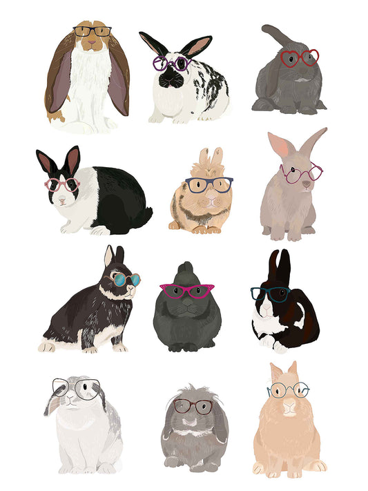 Hanna Melin -  Rabbits Family In Glasses